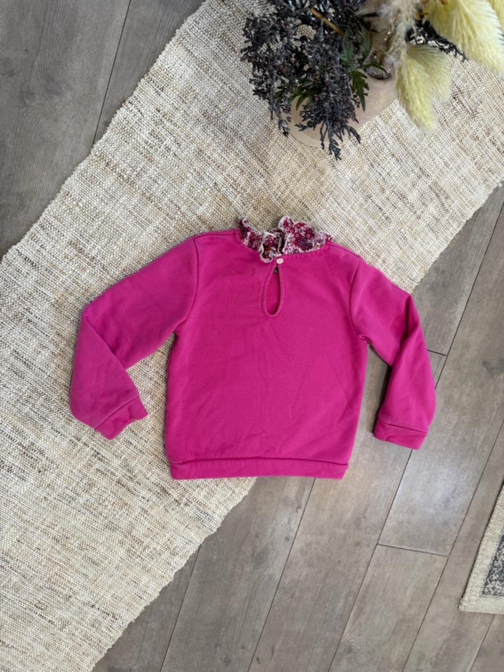 Garanimals Hot Pink Paris Pullover with Floral Ruffle Collar Little Girl Sz 5 - Picture 13 of 16